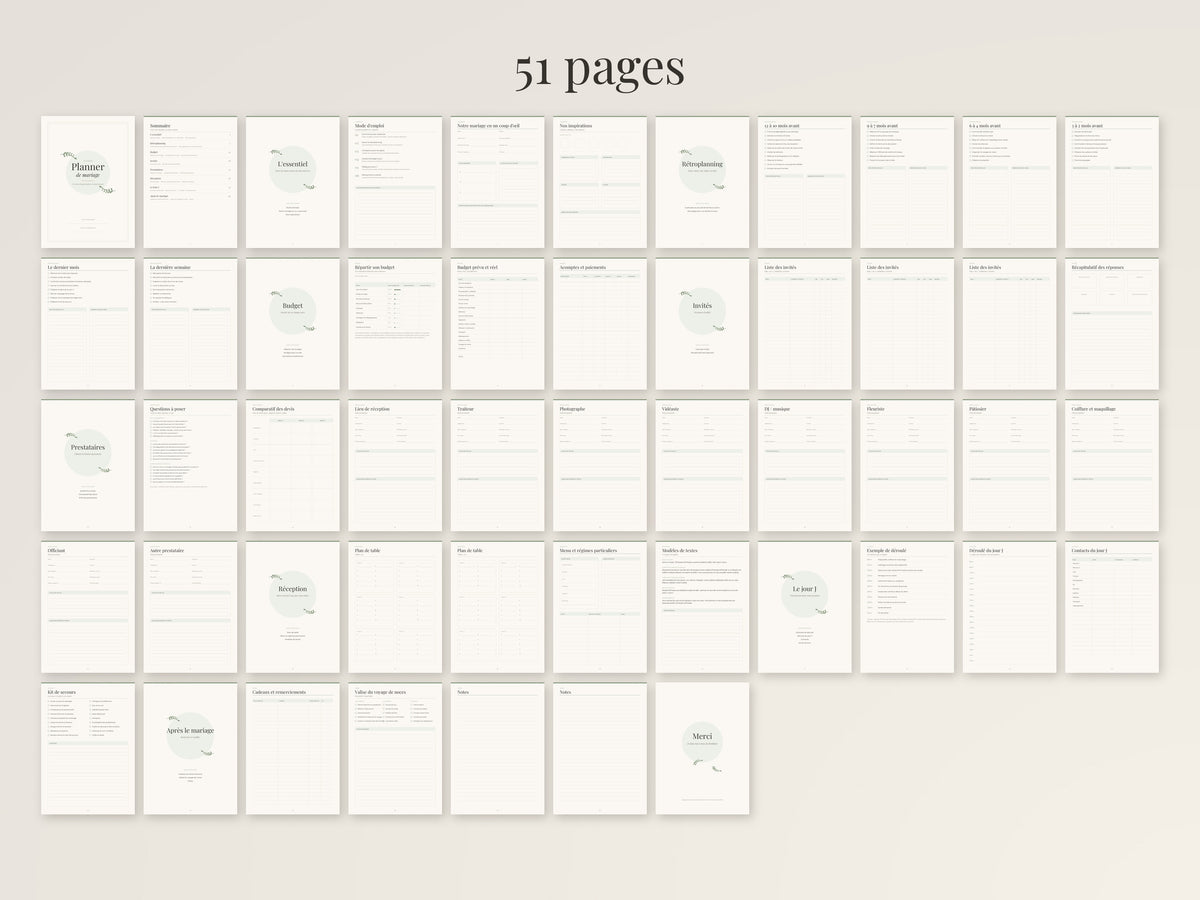 Planner de mariage à imprimer et sur tablette (PDF)